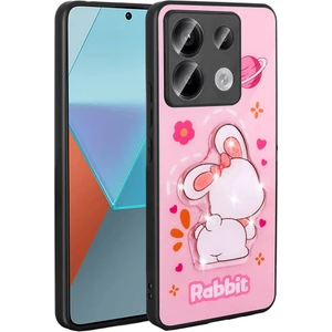 Xiaomi Redmi Note 13 Pro 5g Kılıf Parlayan Kabartmalı Ikonik Figürlü Iktk Amas Silikon Kapak-Pembe