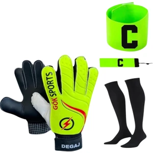 Çocuk Kaptan Kolluğu Kaleci Eldiveni Bilek Bandajlı Futbol Çorabı Seti