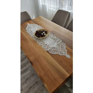 Lüks Fransız Dantelli Kadife Runner