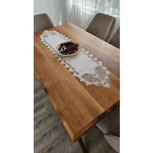 Lüks Fransız Dantelli Kadife Runner