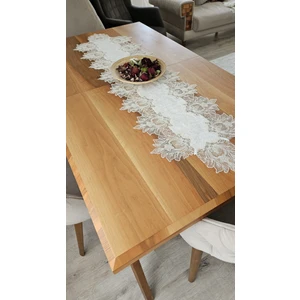 Lüks Fransız Dantelli Kadife Runner