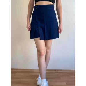 Toka Detaylı Keten Şort Etek