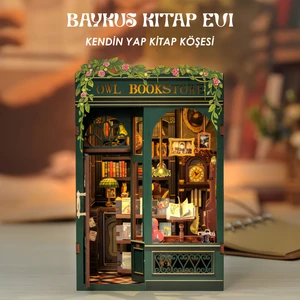 Owl Bookstore - Yeni Stil Mini Book Nook Kiti, Kendin Yap Oyuncak Evler, Minyatür Ev Kiti