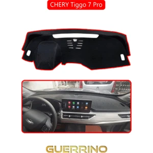 Chery Tiggo 7 Pro Torpido Koruma Halısı Kırmızı Kenar