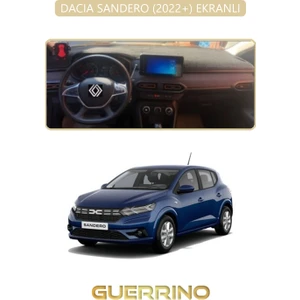 Dacıa Sandero 2022+ Ekranlıtorpido Koruma Halısı Bej Kenar