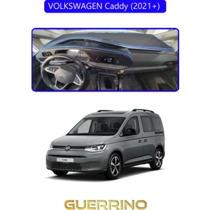 Volkswagen Caddy (2021+) Torpido Koruma Halısı Mavi Kenar