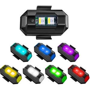 1 Adet Motosiklet Drone Bisiklet Otomotiv Şarjlı Kablosuz Mini LED Lamba Cakarlı 7 Renk Flaşlı