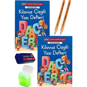 Güzel Yazı Defteri A4 Büyük Boy Fatih Jumbo Kurşun Kalem Sınav Silgisi Kalemtraş Yeni Müfredat Standart Klavuz Çizgili
