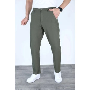 Yazlık Rahat Kalıp Keten Pantolon Haki