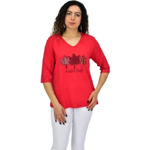 Kadın Kısa Kol Taşlı Bluz BGL-ST04711