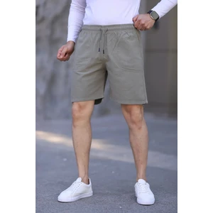 Krem Keten Erkek Şort - Yazlık Baggy Model