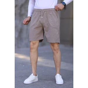 Krem Keten Erkek Şort - Yazlık Baggy Model