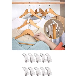 10 Adet Çok Amaçlı Askı Çoklayıcı Kanca Klips Dolap Elbise Giysi Askısı Çoklama Aparatları