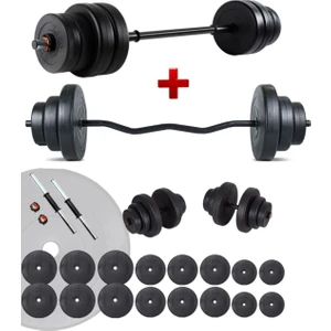 108 kg Z Bar Halter Seti ve Dambıl Seti Ağırlık Fitness Seti