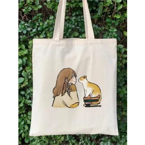 Kedi Aşk Tote Bag Bez Çanta