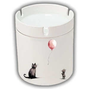 Kedi ve Balon Baskılı Küllük Kül Tablası