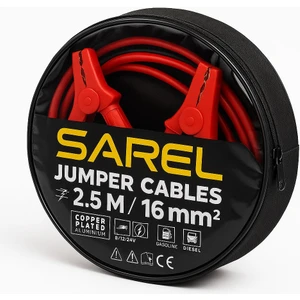Sarel Akü Takviye Kablosu  Extra Kalın 16 mm 2.5 Metre Uzunluk