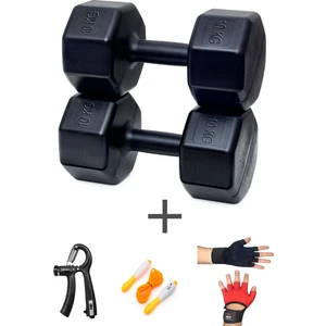 Psspor 10KG Dambıl SET(10KG 2 Adet Dambıl) +Body Eldiven Sayaçlı Ayarlanabilir El Yayı ve Atlama Ipi