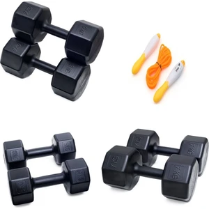 Ps Spor 3 Çift Dambıl Set 5 kg + 7 kg + 9 kg + Sayaçlı Atlama Ipi