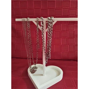 Kalpli Takı Standı - Takı Askılığı - Beyaz Şık Tasarım Takı Standı