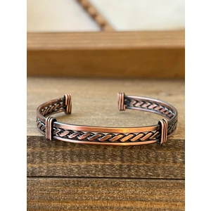 Rupen Kraft Saf Bakır Burgu Modeli Kelepçe Bakır Bileklik