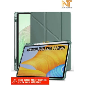 Huawei Honor Pad X8A 11 Inç Uyumlu Akıllı Kapak Kalem Bölmeli Tri Folding Tablet Kılıfı