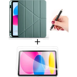 Ipad Air 4 / 5 / 6 11 Inç ve 10.9 Inç 2020 / 2022 / 2024 / 2025 Uyku Modlu Kılıf Ekran Koruyucu + Dokunmatik Kalem