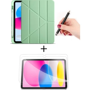 iPad 11. Nesil A16 2025 11 Inch / 10. Nesil 10.9 2022 Kalem Bölmeli Uyku Modlu Kılıf + Ekran Koruyucu + Dokunmatik Kalem