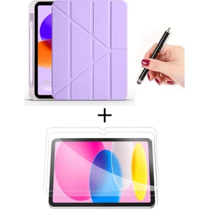 Ipad Air 4 / 5 / 6 11 Inç ve 10.9 Inç 2020 / 2022 / 2024 / 2025 Uyku Modlu Kılıf Ekran Koruyucu + Dokunmatik Kalem