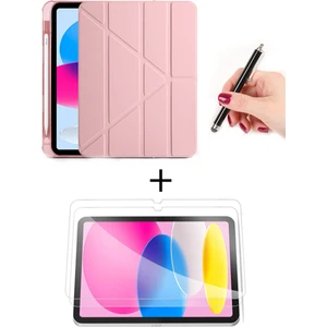 iPad 11. Nesil A16 2025 11 Inch / 10. Nesil 10.9 2022 Kalem Bölmeli Uyku Modlu Kılıf + Ekran Koruyucu + Dokunmatik Kalem