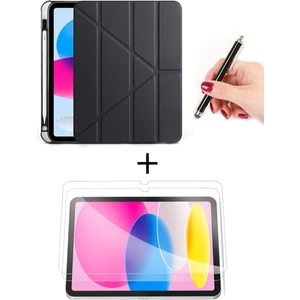 iPad 11. Nesil A16 2025 11 Inch / 10. Nesil 10.9 2022 Kalem Bölmeli Uyku Modlu Kılıf + Ekran Koruyucu + Dokunmatik Kalem