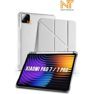 Mi Pad 7 ve Mi Pad 7 Pro Uyumlu Tri-Folding Kalem Bölmeli Uyku Modlu Akıllı Kılıf