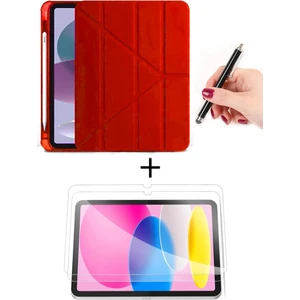 iPad 11. Nesil A16 2025 11 Inch / 10. Nesil 10.9 2022 Kalem Bölmeli Uyku Modlu Kılıf + Ekran Koruyucu + Dokunmatik Kalem
