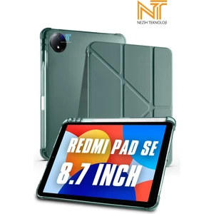 Xiaomi Redmi Pad Se 2024 8.7 Inç Uyumlu Tri Folding Kalem Bölmeli Uyku Modlu Akıllı Kılıf