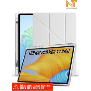 Huawei Honor Pad X8A 11 Inç Uyumlu Akıllı Kapak Kalem Bölmeli Tri Folding Tablet Kılıfı