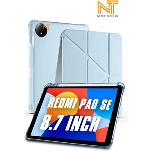 Xiaomi Redmi Pad Se 2024 8.7 Inç Uyumlu Tri Folding Kalem Bölmeli Uyku Modlu Akıllı Kılıf