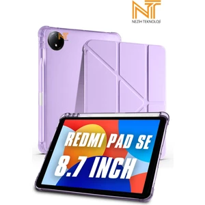 Xiaomi Redmi Pad Se 2024 8.7 Inç Uyumlu Tri Folding Kalem Bölmeli Uyku Modlu Akıllı Kılıf