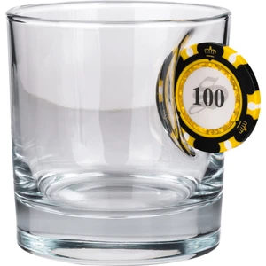 Poker Çipli Fişi Pullu Özel Viski Bardağı Çip 300CC