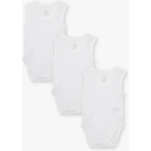Luggi Baby Yenidoğan - 5 Yaş Bisiklet Yaka Pamuklu Erkek Bebek Jakarlı Çıtçıtlı Body 3'lü  LG-2048-7
