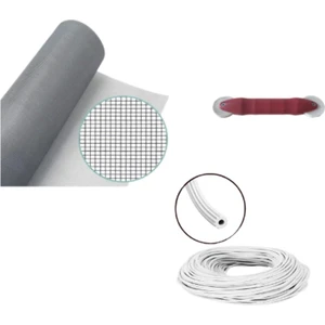 Netpen 3'lü Sineklik Seti 300X80 cm Tül, 15 Mt. Beyaz Conta, Fitil Çekme Aparatı
