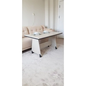 Tekerlekli Orta Masa ,tekerlekli Salon Masası, Çok Amaçlı Masa Mdf İmalat Kum Taşı
