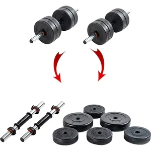ECGspor 20 KG Ağırlık Plakası + 2 Kısa Bar (Toplam 21 KG) Dambıl Seti – Yerli Üretim, 2 Yıl Garantili, Dayanıklı ve Ergonomik Tasarım