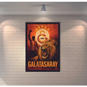 Galatasaray 5 Yıldız Aslan Retro Mdf Duvar Dekarasyon Tablosu