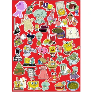 Sünger Bob Kare Şort Seri 1 Sticker Telefon Laptop Notebook Tablet Defter Matara Stiker Etiket