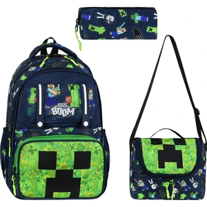 Mıne Creeper Lisanslı Termal Beslenmeli Ilk Okul Çantası Seti