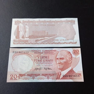 Escoines Koleksiyon 399636856C0919D0C2 6.emisyon 3.tertip G55 Serisi Çil 20LIRA Eski Kağıt Para