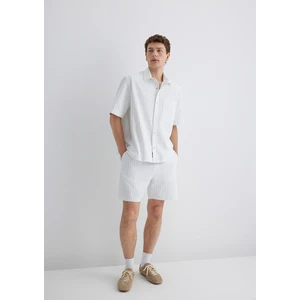 Mavi Çizgili Beyaz Şort 0410261-85440