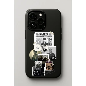 iPhone 16 Plus Uyumlu Atatürk Kolaj Tasarım Baskılı Lansman Kılıf