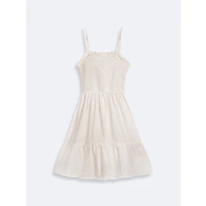 Kadın  Basıc Askılı Beyaz Elbise