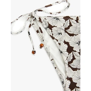 Boncuk Detaylı Ipli Çiçekli Bikini Altı